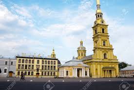 The peter and paul cathedral as we know it know stays on the place of the former wooden church, built under the order of peter the great on the hare island in 1703. Peter And Paul Cathedral In Peter And Paul Fortress In St Petersburg Stock Photo Picture And Royalty Free Image Image 13810025
