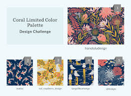 They experimented with lighter softer palettes like olive green, mustard, sage green, pale blue, pale deep pink, violet and lilac. See Where You Ranked In The Coral Limited Color Palette Design Challenge Spoonflower Blog