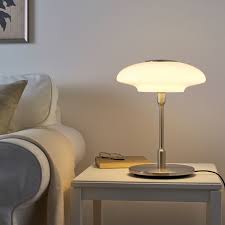 Tallbyn Tischleuchte Vernickelt Opalweiss Glas Ikea Osterreich In 2020 Table Lamp Lamp Small Table Lamp