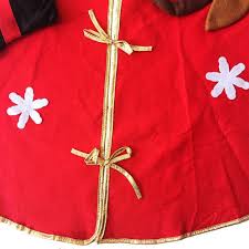 Injoy Thickened Christmas Tree Skirt Floor Base Dual Layer Cover Xmas Holiday Decoration Christmas Tree Skirt Fabric Christmas Trees Holiday Party Decorations