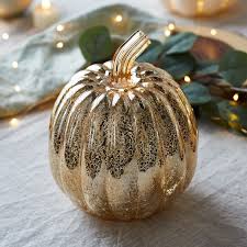 Shop target for pumpkin indoor halloween decorations you will love at great low prices. Gold Mercury Led Glass Pumpkin Lights4fun Co Uk