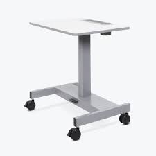 Visit cubicles.com for your own desk on wheels. 29 White Workstation Or Office Desk W Wheels Pneumatic Height Adju Officedesk Com