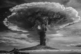 Black And White Mushroom Cloud Huge Mushroom Cloud Dwarfs Sicily S Famous Volcano In Winning Image International Photography Awards Photography Awards Monochrome Photography