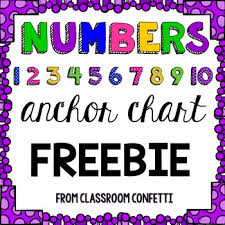 numbers 1 10 anchor chart freebie by classroom confetti tpt