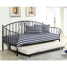 Hamden Traditional Metal Daybed With Trundle Prostaya Spalnya Chernye Krovati Vydvizhnaya Krovat