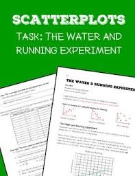 Scatterplots Task Water And Running Data Graph Activity Worksheet Teaching Math Math Materials 8th Grade Math