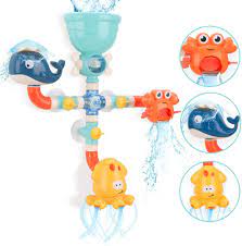Bathroom pipe water game baby bath toy for shower. Buy Bblike Bath Toys Bathtub Toys For Toddlers Kids 3 4 5 Year Old Girls Boys Diy Preschool Bath Pipes Toy Cute Animal Water Spray Baby Bath Toys Colorful Online In Germany B08tbvcv89