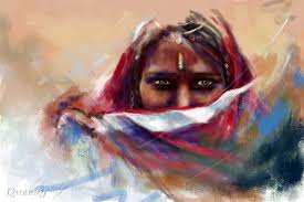 Image result for sad indian woman painting