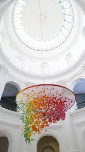 Giant Rainbow Hanging Installation Of 1 000 Origami Spheres Fish And Boats By Mademoiselle M Origami Installation Hanging Art Installation Paper Installation