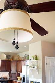 Adding A Drum Shade To A Ceiling Fan To Give It A Punch Ceiling Fan Makeover Living Room Ceiling Fan Home Decor