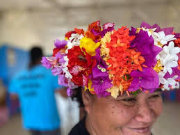 Polynesian culture and zinnia flowers