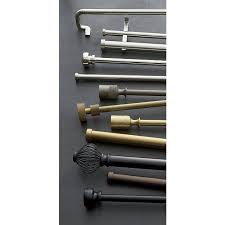 Brushed Brass 1 25 Dia X28 48 Curtain Rod Set Crate And Barrel Brass Curtain Rods Curtain Hardware Curtain Rods