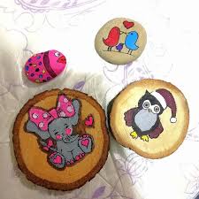 Fil Ve Penguen Ahsap Boyama Wood Painting Balik Ve Kus Tas Boyama Stone Painting Painting Balik Kus