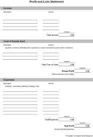 Profit And Loss Statement Profit And Loss Statement Statement Template Profit