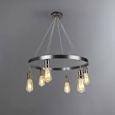 Marsden Industrial 6 Light Hoop Antique Brass Ceiling Fitting Light Fittings Living Room Ceiling Lights Kitchen Light Fittings