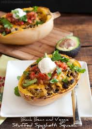 Black Bean And Veggie Stuffed Spaghetti Squash