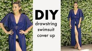 This will form your arm holes, so fit them to the robe wearer. Diy Drawstring Swimsuit Cover Up No Pattern By Orly Shani Youtube