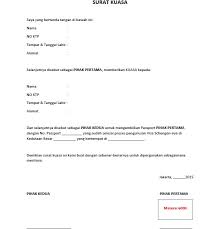 Yang bertanda tangan dibawah ini. Contoh Surat Kuasa Pengambilan Paklaring Contoh Surat