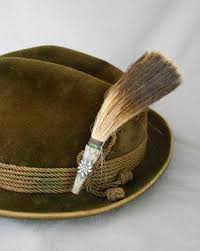 Vintage Germany Austria Bavarian Hunter Oktoberfest Wild Boar Brush Alpine Hat Pin With Edelweiss Authentic Bav Hats German Hats German Traditional Dress