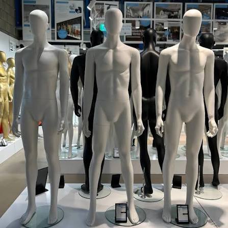 Straight urban male mannequin white color