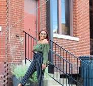 Olive Polka Dot Top x Stripe Pants — Jasmine Diane