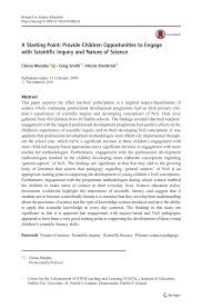 We did not find results for: Pdf A Starting Point Provide Children Opportunities To Engage With Scientific Inquiry And Nature Of Science