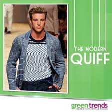 Green Trends Modern Quiff Men Hairstyle Trendy Long Sleeve Tshirt Men Modern Quiff Mens Tshirts