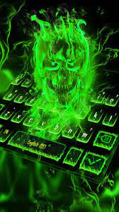 Flaming lantern lantern unusual hat effect unusual_bubbles_green: Green Flaming Skull Keyboard For Android Apk Download