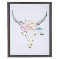 Buy cow skull figures and get the best deals at the lowest prices on ebay! Floral Steer Skull Framed Wall Art Frames On Wall Steer Skull Decor Frame Wall Decor
