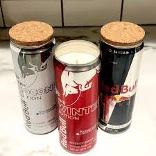 Recycled Red Bull Can With Cork Lid 8 or 12 Oz Soy Candle - Etsy