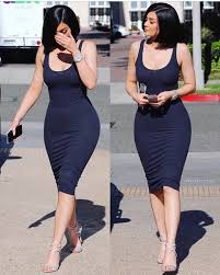 Live life to the kinkiest. Sky Blue Bodycon Dress Kylie Dress Kylie Jenner Outfits Kylie Jenner Dress