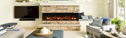 Clean uninterrupted view of the fire; 72 Tru View Slim 3 Sided Electric Fireplace Corner Electric Fireplaces
