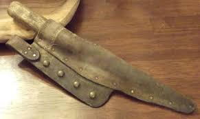 Pre 1900 Native American Tacked Leather Sheath With Knife Oregon Leather Sheath Knife Leather