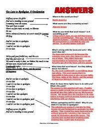 And apologize wholeheartedly to the spirit of the person. Too Late To Apologize Song A Declaration Student Activity Tpt