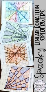 Halloween Math Graphing Linear Equations Spiderwebs Halloween Math Activities Holiday Math Graphing Linear Equations