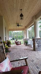 Front Porch With Cypress Ceiling And Chicago Brick Flooring Rustic Flooring Outdoor Bedroom Brick Porch