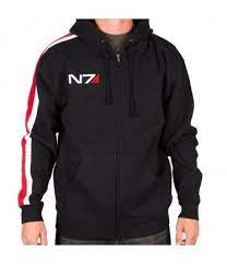 The Bioware Store N7 Armour Stripe Hoody Mk Ii Striped Hoodie Faux Jacket N7 Hoodie