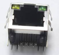 Metal PCB Mount RJ45 Socket with LEDs - Five Pack