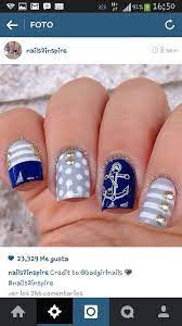 Hoy os traigo unas uñas marineras y veraniegas para el veranito que se aproxima. Marineras Unas Nauticas Manicuras Unas Marinas