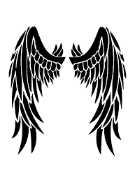 Black And White Angel Wings Clip Art Angel Wings Bw T Shirt By Wannabe Art Winged Stencil Wings Drawing Wings Tattoo
