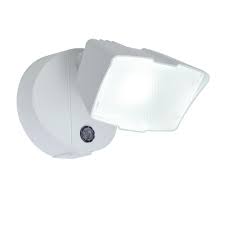 Lutec White Outdoor Integrated Led Dusk To Dawn Flood Light 6248 Pho The Home Depot