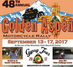 48th Sept 13 17 2017 Golden Aspen Motorcycle Rally Inn Of The Mountain Gods 287 Carrizo Canyon Rd Mescalero New Heated Clothing Motorcycle Rallies Mescalero