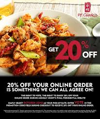 P F Chang S 20 Off Takeout Tonight 20 Off Coupon Deals Food