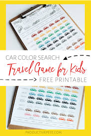You should think of activities your kids love doing and come up with something interesting. Car Color Search Road Trip Printable Game For Kids Productive Pete