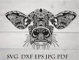 Download Cow Svg Intricate Svg Cricut Svg Farm Svg Heifer Svg Etsy In 2021 Heifer Svg Animal Mandala Cow Svg