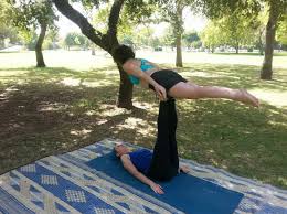 Have you ever considered doing yoga with your dog. Acroyoga All About Tandem Yoga Three Two Person Yoga Poses