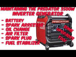Predator 3500 Generator Maintenance Service Battery Arrestor Spark Plug Oil Change Air Filter Youtube Oil Change Spark Plug Air Filter