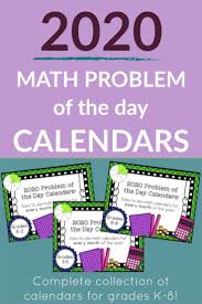 Free January 2020 Problem Of The Day Calendars Math Geek Mama Math Vocabulary Words Calendar Math Math Geek