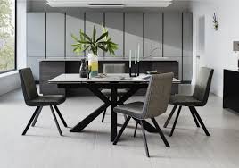 Phoenix Dining Table And 4 Dining Chairs Dining Table Marble Dining Table Grey Dining Tables