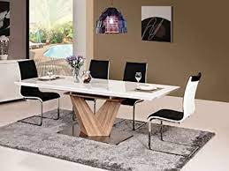 Hgtv magazine and sabrina soto, host of the high low project. Alaras Dining Table Set With 6 Chairs Dining Table High Shine White 90 X 160 X 75 Cm Extendable To 220 Cm Sonoma Oak Amazon De